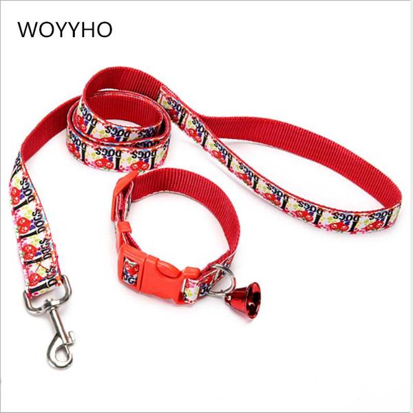 

dog collars & leashes christmas pet collar traction rope bell supplies