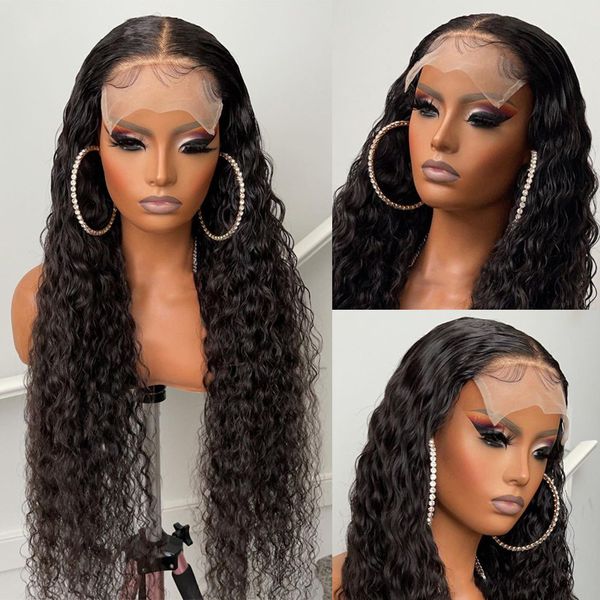 

long loose wave wigs with baby hair for women kinky curly lace front wig heat resistant fiber natural black, Black;brown