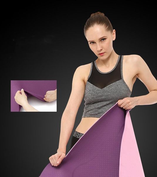 

yoga mats 183+61+6mm tpe mat with position line tasteless non slip carpet for beginner environmental fitness gymnastics