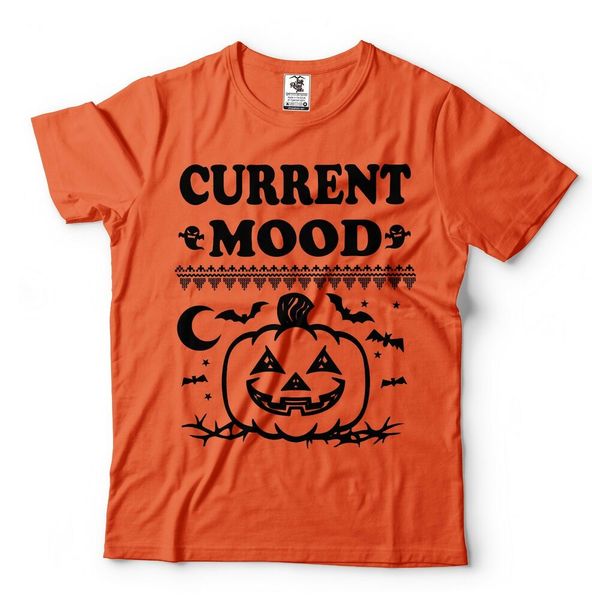 

halloween mood t-shirt halloween pumpkin shirt mood shirt, White;black