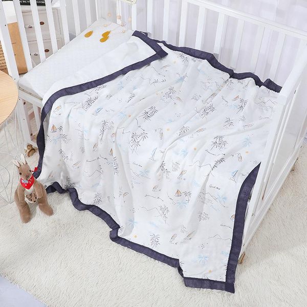 

blankets & swaddling 120x150cm 6 layers bamboo cotton muslin swaddle baby bedding children sleeping blanket