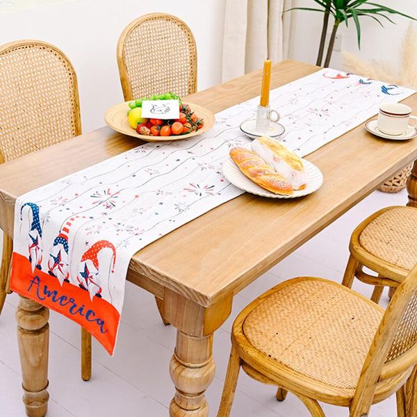 

table cloth independence day tablecloth placemat gnome runner 4th of july linen dresser scarves