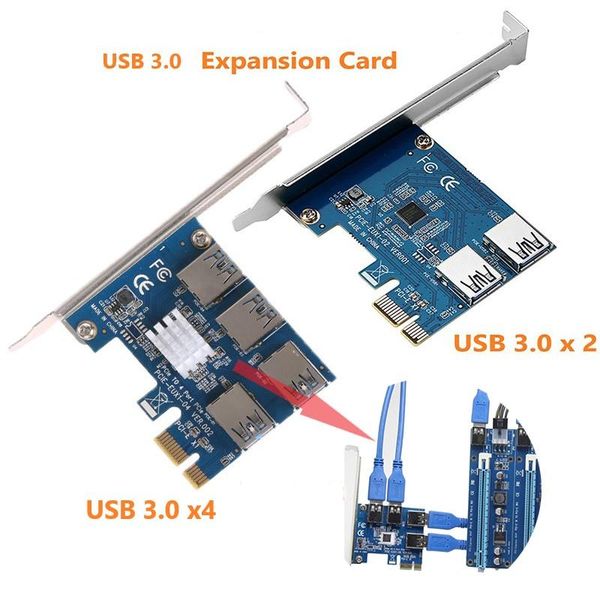 

computer cables & connectors usb 3.0 pcie expansion card pci-e 1 to 4 ports external riser 5gbps 2 for pc motherboard mining