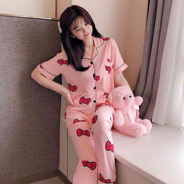 

women leisure wear leisure clothes personality summer autumn short sleeved women pajamas sets long pant girls pyjamas sets, Black;red