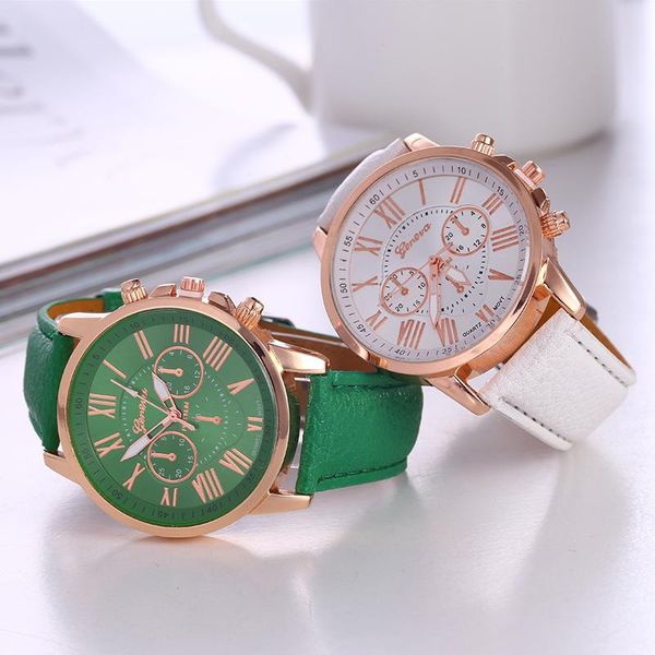 

wristwatches 2021 latest fashion pinbo women quartz clock watch leather strap ladies relogio feminino, Slivery;brown