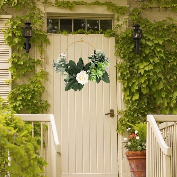 

wall hanging wreath decoration artificial flower wood for wedding backdrop floral ornament window door decorative flowers & wreaths