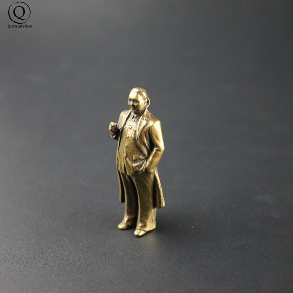 

keychains vintage brass mini deng xiao ping great leader figurines key chain pendant reform and opening up chinese decorations jewelry, Silver