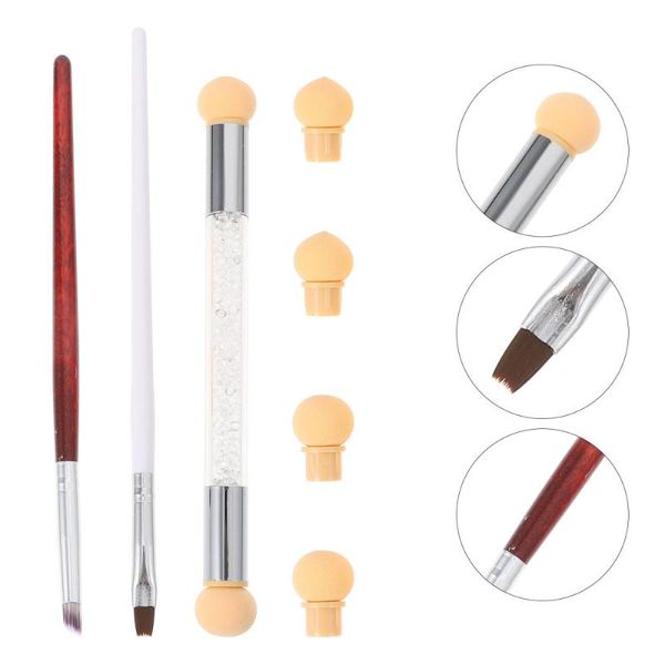 

nail brushes 3pcs art painting brush design pen for home salon, Yellow