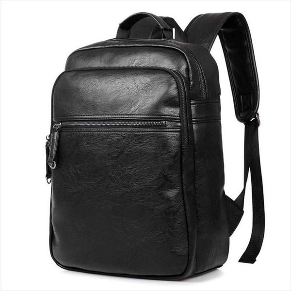 

backpack mens men pu leather backpacks for teenagers designer casual large capacity lapbag male travel bags