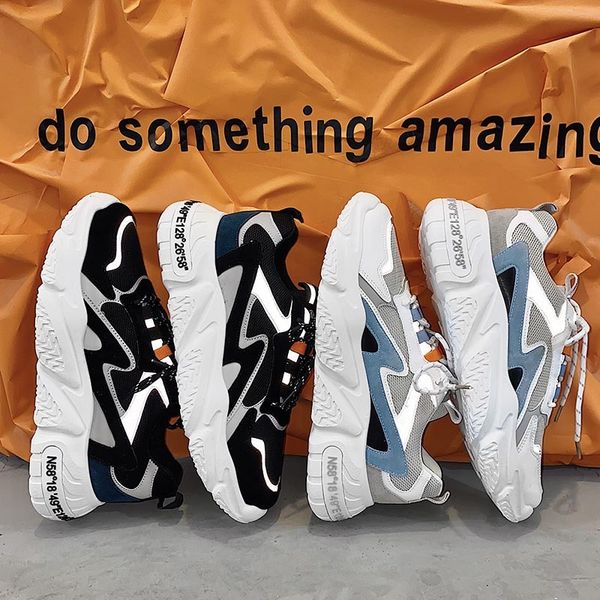 

summer ins daddy youth mh breathable casual sports men's fashion sho, Black