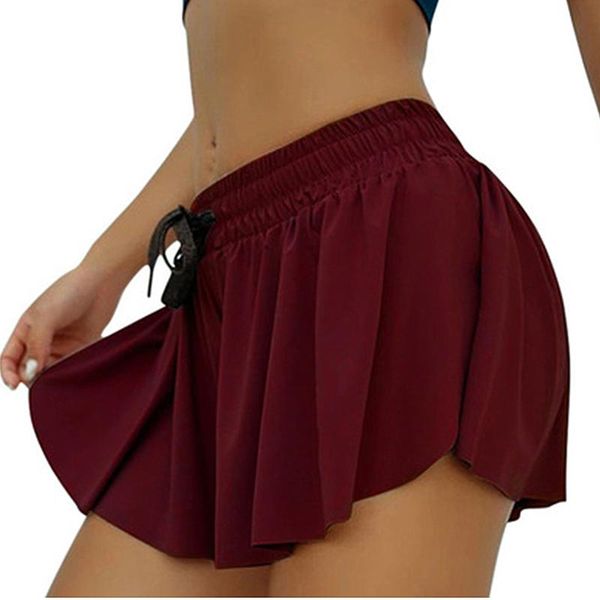 

women's shorts mew arrival women simple style sports skort, solid color elastic high waist skirt with built-in slip, White;black