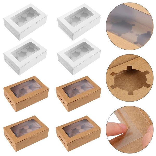 

gift wrap 1 set 20pcs kraft paper cake packing boxes cupcake dessert with inserts