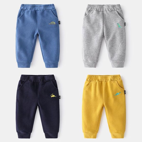 

spring boys trousers kids loose casual pants elastic waist sport for, Blue