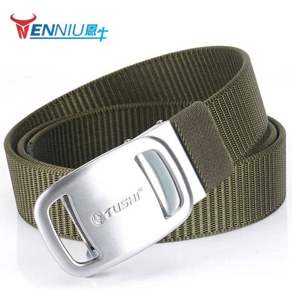 

men's belt: and women's youth automatic buckle business leisure thickened nylon, Black;brown