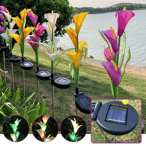 

garden decorations decoration outdoor solar lantern led decorative lawn lamp 4 head horseshoe flower accessories