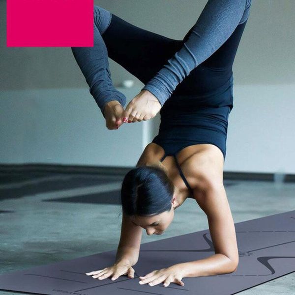 

yoga mats 5mm rubber tapete exercise pilates mat with position line xypuyjd008