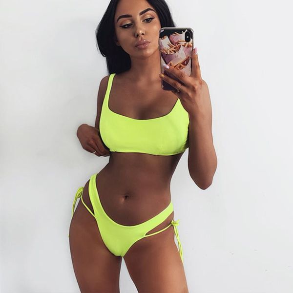 

women's swimwear women bandeau bikinis two piece bikini set tied up summer bathing suit beachwear maillot de bain, White;black