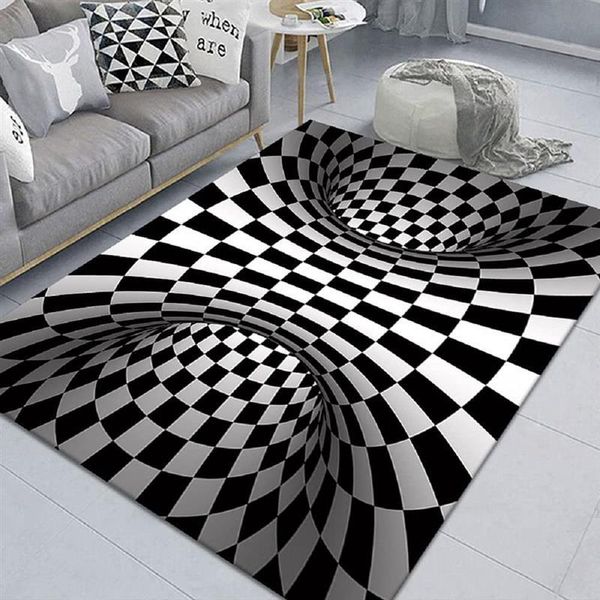 Teppiche 3D-Vortex-Illusionsteppich, Eingangs-Fußmatte, Halloween-Clown-Druck, Fußmatte für Wohnzimmer, Schlafzimmer, Dekorationen, abstrakter Heimteppich