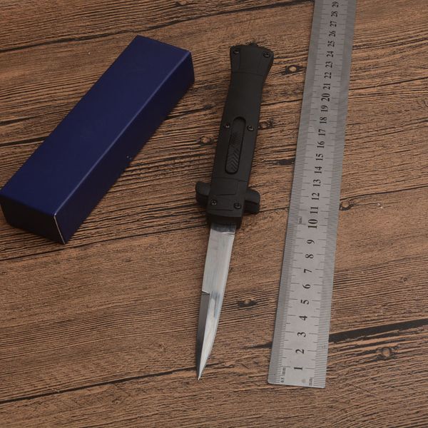 

salable 9 inch italian mafia edc tactical knife 440c satin single blade hiking pocket knives frn reinforced abs outdoor side jump automatic