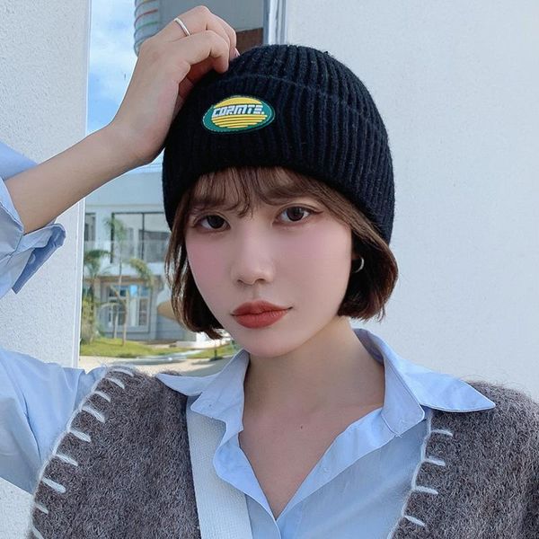 

beanies autumn and winter hat women korean wild knitted cap baotou hats yuppie woolen cold warm caps