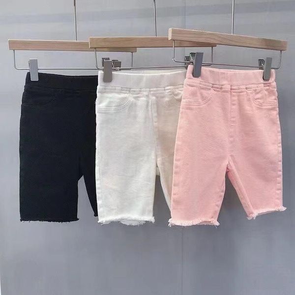 

summer black pink white children stretch girls pants 100-160cm shorts