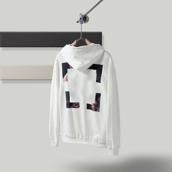 

2022 hoodies mens womens fashion streetwears man s pullover winter sweatshirts loose hooded offs designers clothing street print white hoody, Black