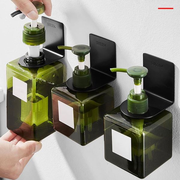 

hooks & rails 1pc stainless shampoo holder wall mounted shower bottle hanger bathroom storage rack punching glue included holders