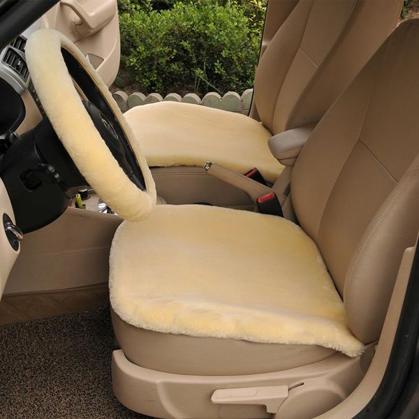 

1pcs plush car seat cover faux cute interior accessories cushion winter pad covers