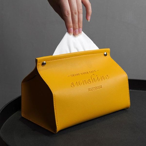

tissue boxes & napkins pu leather case box simple rectangle paper holder dispenser deskstorage container home office car accessories