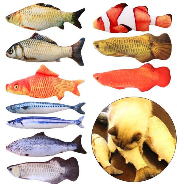 

cat toys pet soft plush creative 3d carp fish shape toy gifts cute simulation playing for catnip pillow supplies
