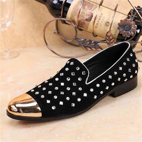 

see gold toe studded foot moccasins crystal creeper men flats made pure lazy hand shoes red, Black