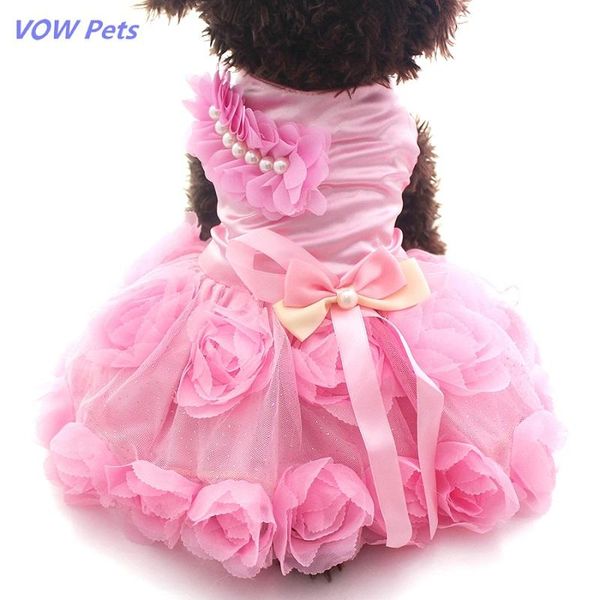 

pet dog princess dress tutu rosette&bow dresses cat puppy skirt spring/summer clothes apparel 2 colours 2021 fashion