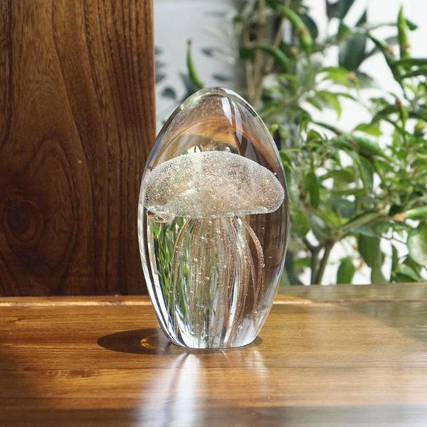 

novelty items 3d jellyfish figurines miniatures paperweight glass craft aquarium ornament home gifts decoration accessories crystal fengs m3