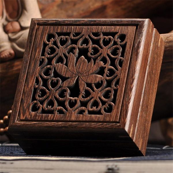 

fragrance lamps creative hollow wooden incense burner sandalwood coil box holder censer use in teahouse home decoration