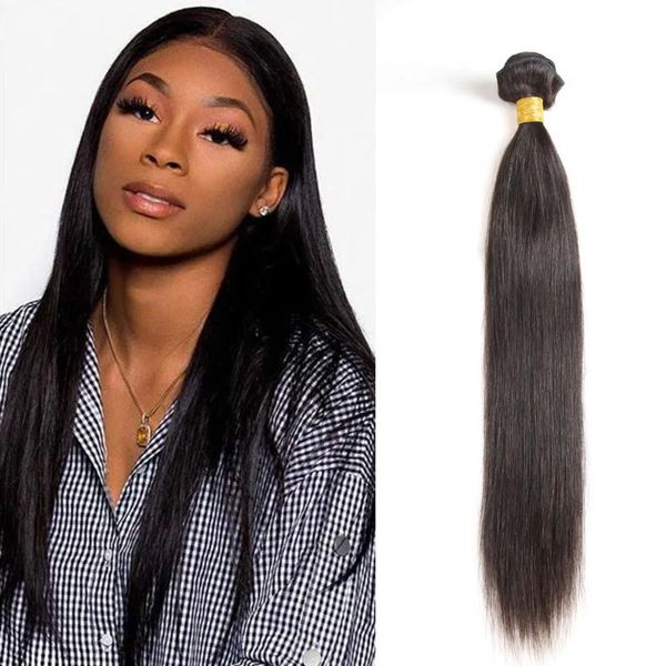

human hair bulks elees straight bundles brazilian weave natural black 1 piece 100% remy extension