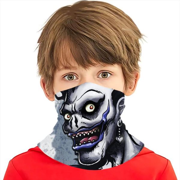 

scarves winter thermal multi-functional scarf outdoor fishing motorbike skiing bandana clown half face mask death note keychain toys, Blue;gray