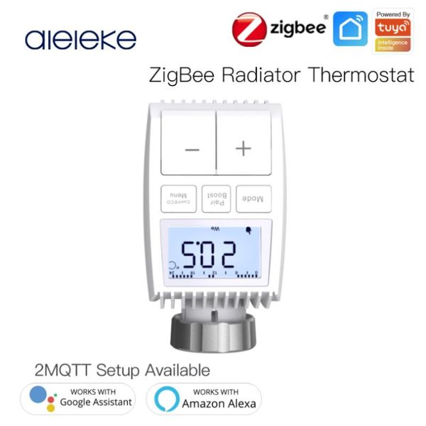 

smart home control tuya zigbee3.0 radiator actuator valve thermostat temperature controller external sensor trv voice with alexa