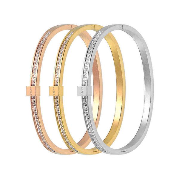 

new stainless steel round bangles& bangles three colors trendy charm bracelets jewelry for women love wedding brand gifts, Black