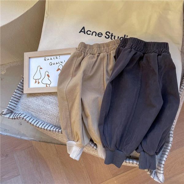 

trousers autumn winter kids casual korean loose retro children harem pants pure color baby boys girls 2326, Blue