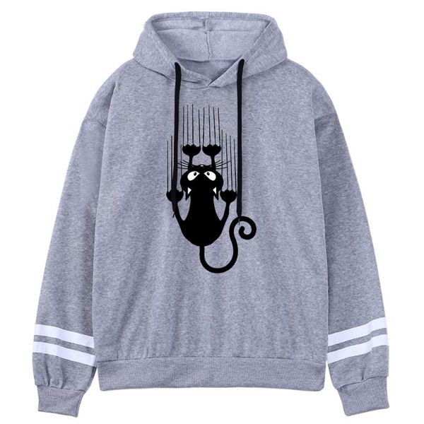 

spring pullover horror black cats printing womens hoodie street woman sweatshirt loose casual hoodies women's & sweatshirts