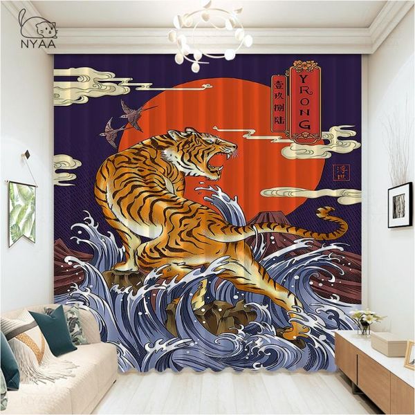 

japanese geisha surf samurai style curtains for the living room home door curtain kitchen window slight shading & drapes