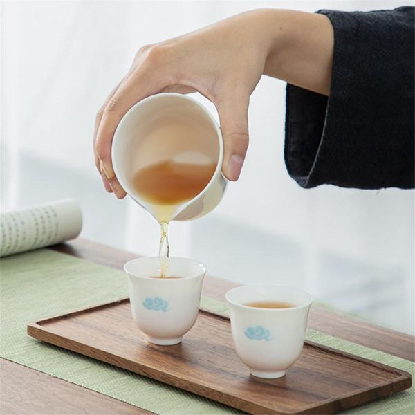 

cups & saucers simple hand paint deer jade porcelain teacup ceramic creative master cup handmade drinkware office water mug tea set
