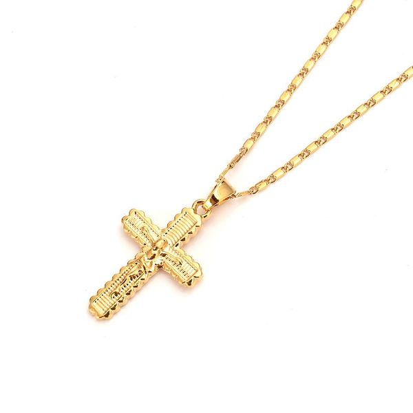 

charms cross charm pendant necklaces for women men 24k yellow wedding jewelry, Bronze;silver