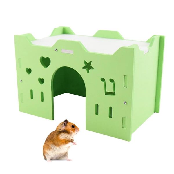 

small animal supplies wood hamster house star heart design cage hideout for guinea pig rat
