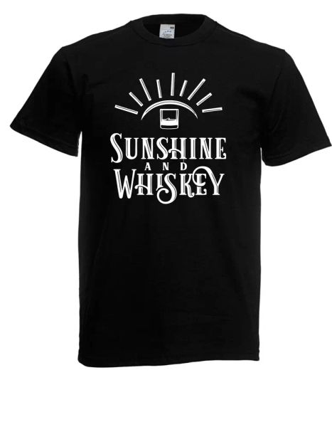 

mens t-shirt sunshine and whiskey size up to 5xl, White;black