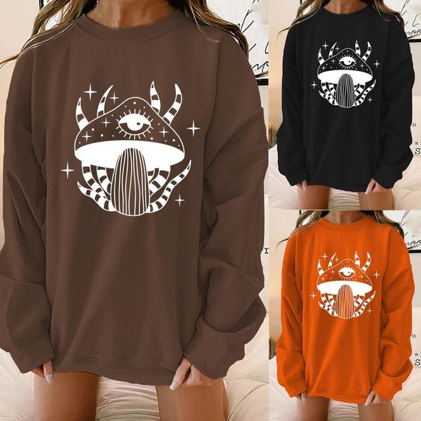 

women's hoodies & sweatshirts skeleton cute printed funny women pullovers crew neck vintage oversized sweatshirt streetwear ropa mujer, Black
