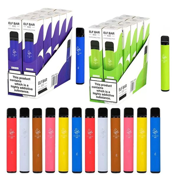 

elf bar 600 puffs disposable battery e cigarettes device vape 2% 550mah 3.2ml prefilled cartridges pod vaporizer elfbar vaporizer box