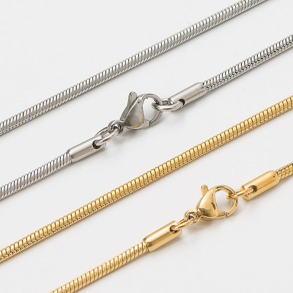 

chains kaplan center 0.9/1.2/1.5/2mm hip hop style snake chain stainless steel necklace twisted jewelry accessories, Silver
