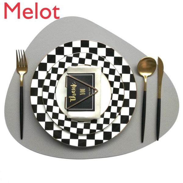 

nordic style model room tableware set showroom table pieces black and white grid western plate durable gifts from elders dishes & plates