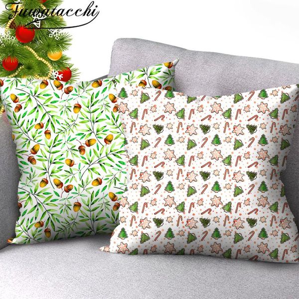 Cuscino/Cuscino Decorativo Nanacoba Fodera per Cuscino Stampata Floreale Buon Natale Coperture per La Casa Divano Sedia Decor Federe Fonda Cojin 45x